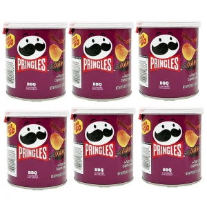 品客（Pringles）6罐美版美国进口Prinles品客薯片零食原味酸乳酪洋葱芝士味咸醋味 美国品客小罐装烧烤味40g*6罐